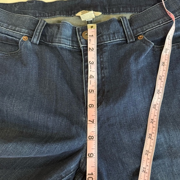 NWOT Duluth Trading Co Denim Capri Straight Leg Dark Wash Stretch Women’s Sz 16W - Picture 4 of 10